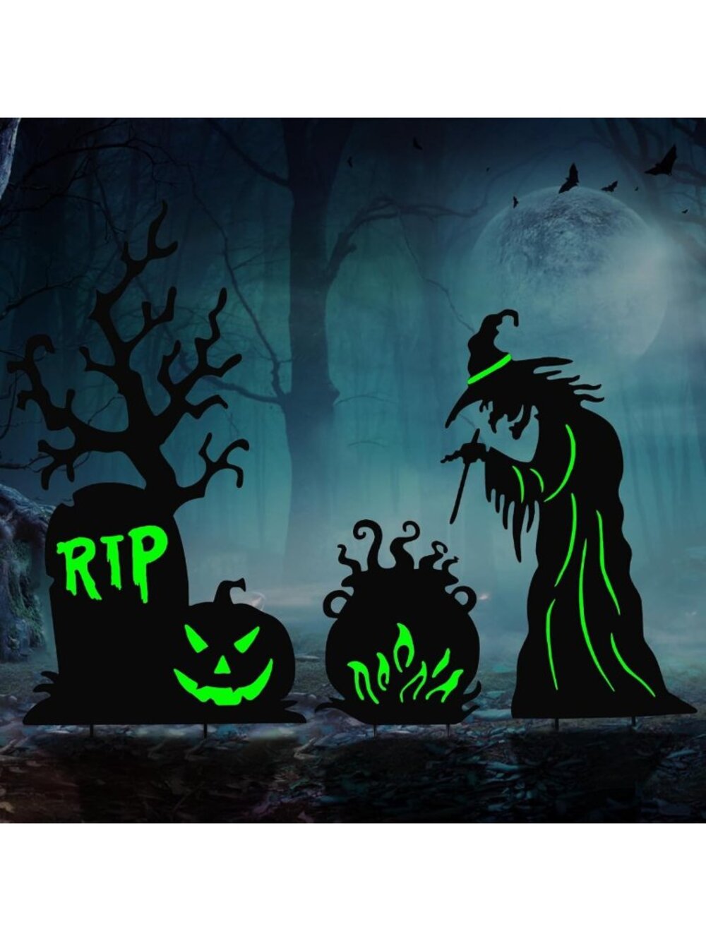 3 Pcs Halloween Witch Yard Signs - Outdoor Decorations for Spooky Home Decor